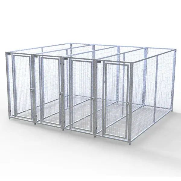 TK Products Complete 4 Run Kennel 3 x10 w Stainless Steel Hardware Dens and Kennels