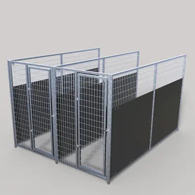 TK Products Complete 5-Run Kennel 4'x8′ w/ Stainless Steel