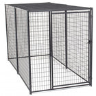 Lucky Dog™ 6'H x 5'W x 10'L  Black Modular Welded Wire Kennel with shade cloth roof