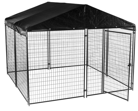 Lucky Dog Modular Box Kennel with Roof and Cover 10'x10'