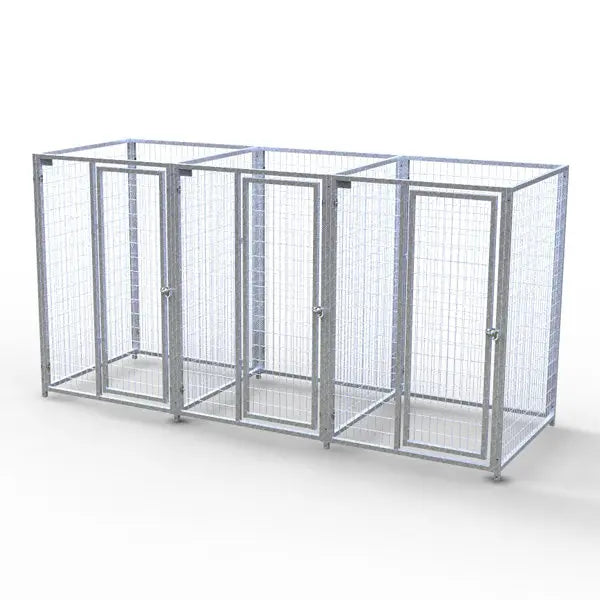 TK Products Complete 3-Run Kennel 4’x4′ w/ Stainless Steel Hardware