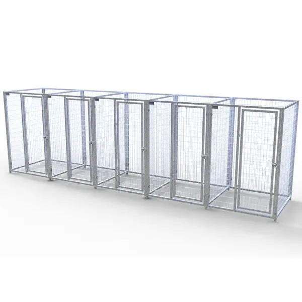 TK Products Complete 5-Run Kennel 4’x4′ w/ Stainless Steel Hardware