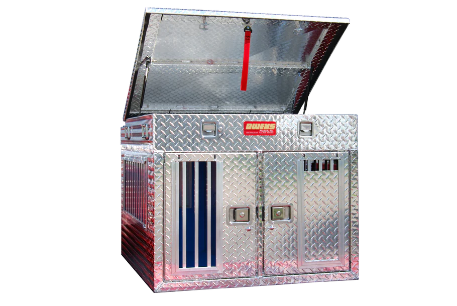 Owens Dog Box 55056 Hunter Series Double Compartment with Top Storage - 38" W
