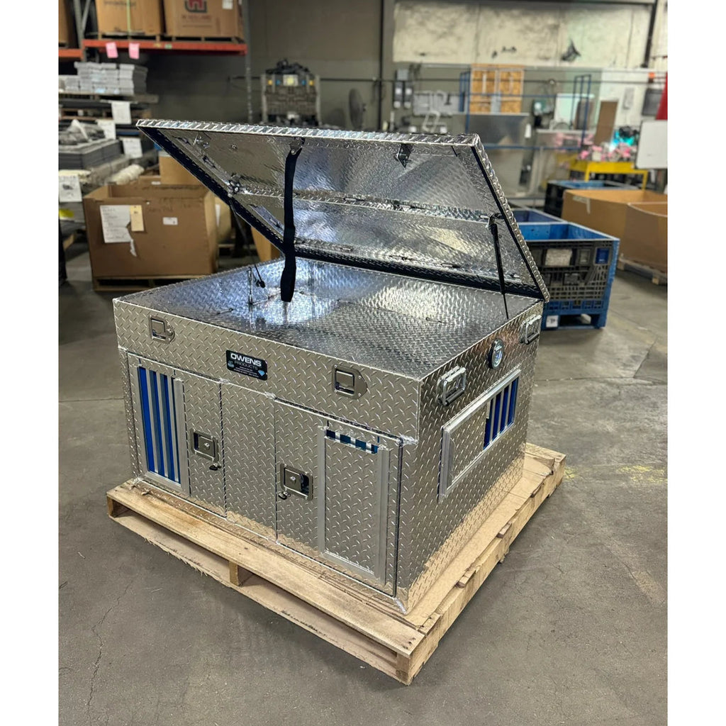 Owens Dog Box 55079 Hunter Series Double Compartment with Top Storage & Extra Vents on Back