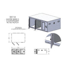 Owens Dog Box 55114R Hunter Series Tall Trailer Triple Compartment - Right Swing Doors Technical diagram of a compartment with dimensions and features labeled