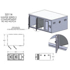 Owens Dog Box 55114L Hunter Series Tall Trailer Triple Compartment - Left Swing Doors Technical diagram of a compartment with dimensions and details
