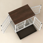 OnePaw Ares wooden crate with white metal frame on a beige background