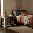 OnePaw AURELIA bedroom with a bed, nightstand, and pet crate.