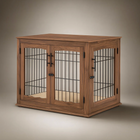OnePaw CALLISTO wooden pet crate with metal bars on a neutral background.