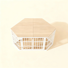 OnePaw EIRENE white corner wooden pet crate on a beige background.