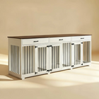 White wooden crate with doors on a beige background
