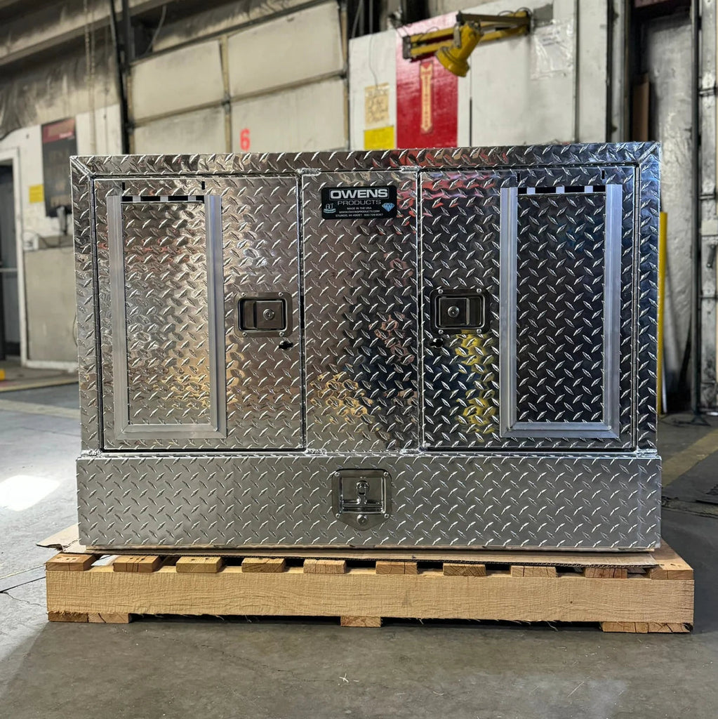 Owens Dog Box 55057W Pro Hunter Series Double Compartment with Bottom Drawer - Tall