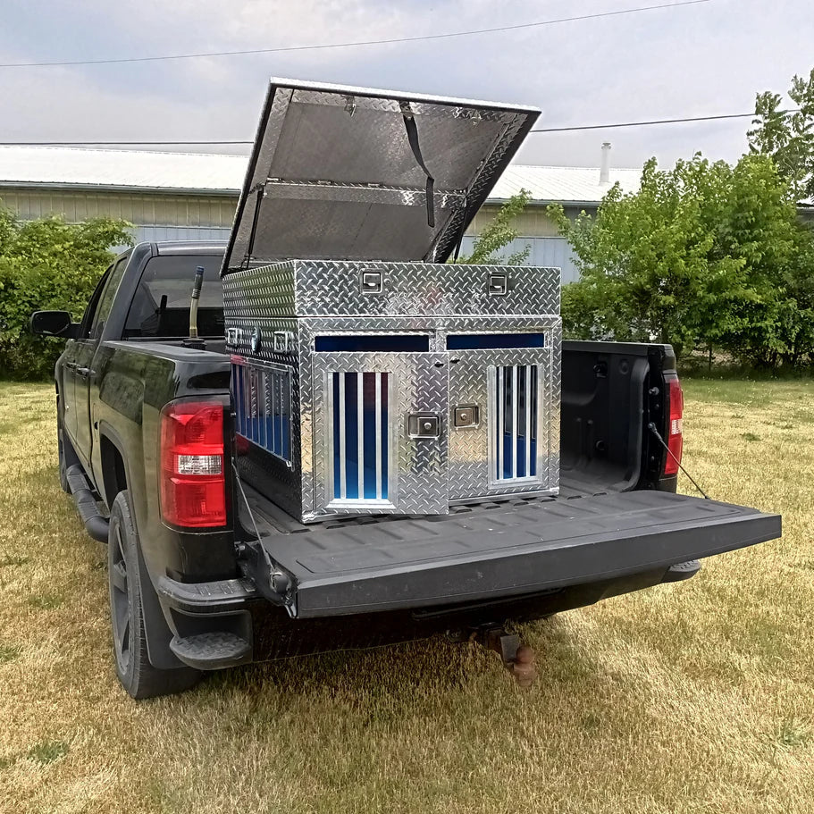 Owens 55107 Double Compartment Top Storage Dog Box with Noose Pole Openings