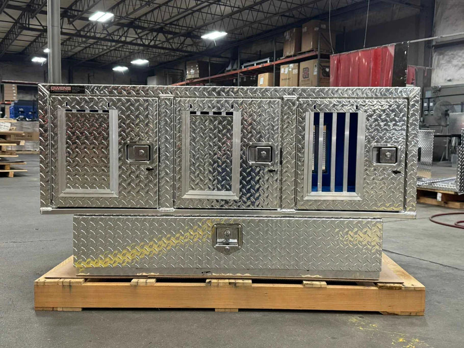 Owens Dog Box 55111V Triple Compartment Bottom Storage Dog Box - Side & Rear Vents