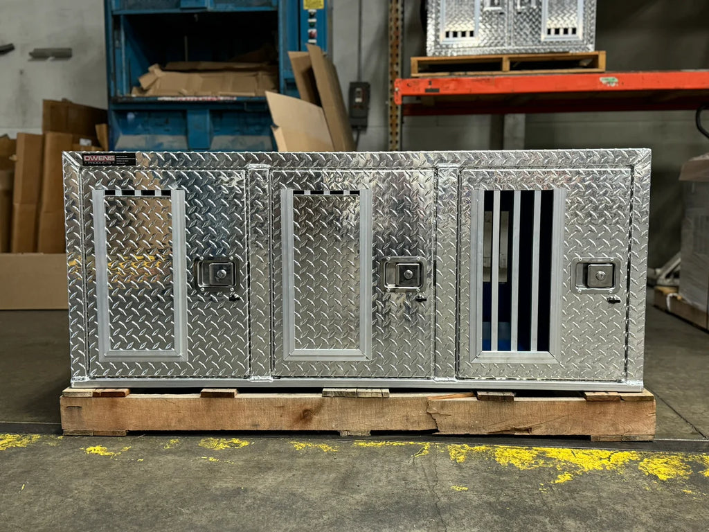 Owens Dog Box 55114L Hunter Series Tall Trailer Triple Compartment - Left Swing Doors