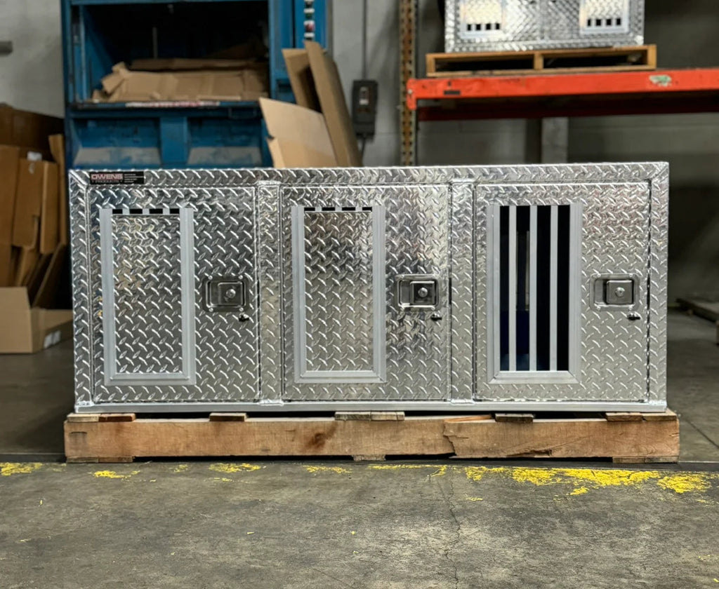 Owens Dog Box 55114R Hunter Series Tall Trailer Triple Compartment - Right Swing Doors