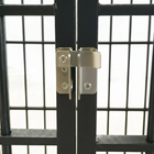 Metal gate with a hinge on a white background