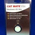 Cat Mate Elite Electronic I.D. Disc packaging on a blue background