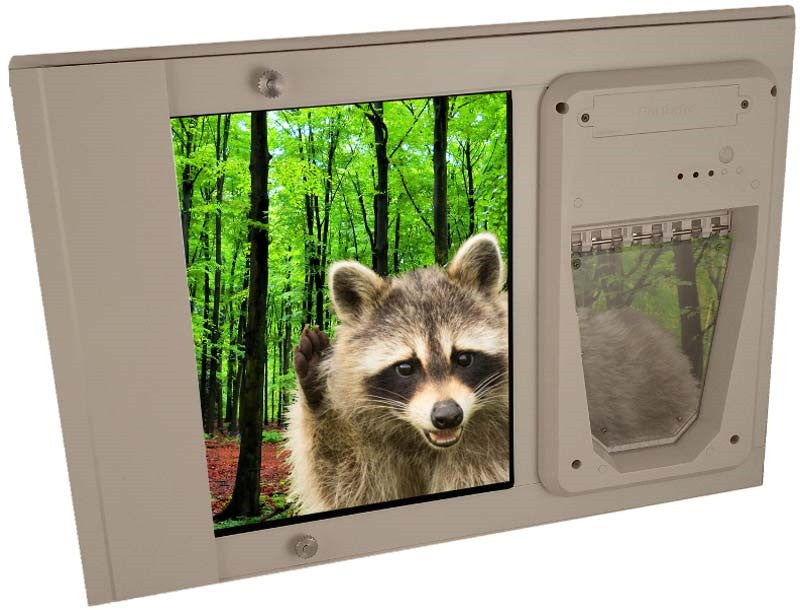 Security Boss Petsafe Electronic Single Pane Sash Lockable Window Insert Pet Door