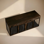OnePaw Vesta dark wooden pet crate with metal bars on a plain background