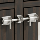 OnePaw Vesta metal curtain rod bracket on a wooden door