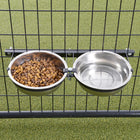 Lucky Dog Stainless Steel Double Fixed Position Food & Water Pet Bowls