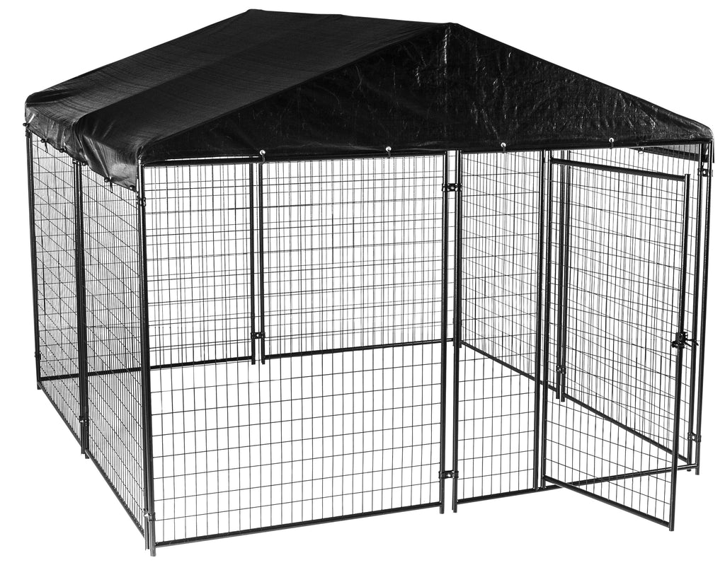 Lucky Dog Modular Box Kennel with Roof and Cover 10'x10'