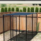 Lucky Dog™ 6'H x 5'W x 10'L  Black Modular Welded Wire Kennel with shade cloth roof