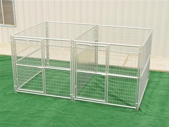 Rhino 2-Run Dog Kennel with Fight Guard Divider 6'x8'