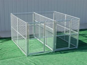 Rhino 2-Run Dog Kennel with Fight Guard Divider 5'x10'