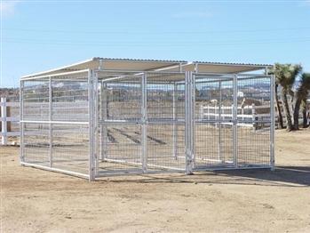 Rhino 2-Run Dog Kennel with Roof Shelters 6'x12'