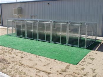 Rhino 6-Run Dog Kennel with Roof Shelters & Fight Guard Divider 5'x10' Commercial Runs